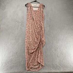 Dress Forum Maxi Dress Womens Large Floral Ruched Square Neck‎ Pink Wedding